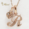 Initial and Heart Pendant Set [14K Gold]