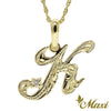 [14K Gold] Initial Pendant Large with Diamond *Made-to-order*(P0102 Dia)