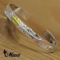 [Silver 925] Feather Bangle Bracelet (B0424)