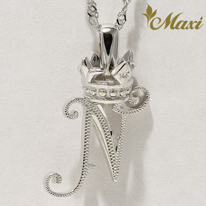 [14K Gold] Initial Pendant with Crown (P0428/A0111)*Made to order*