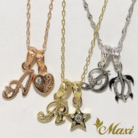 Initial Pendant-Small with Diamond [14K Gold]