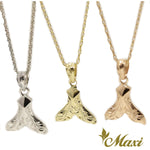 [14K/18K Gold] Kohola Whale Tail Pendant *Made to Order* (P0691)