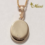 [14K/18K Gold] Honu Oval Diamond Pendant (P0737/No Enamel) [Made to Order]