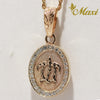 [14K/18K Gold] Honu Oval Diamond Pendant (P0737/No Enamel) [Made to Order]