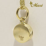 [14K Gold] Round Pendant with Crystal Stone (P0903)