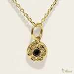 [14K Gold] Black Diamond Round Stone Pendant Small (P0909)