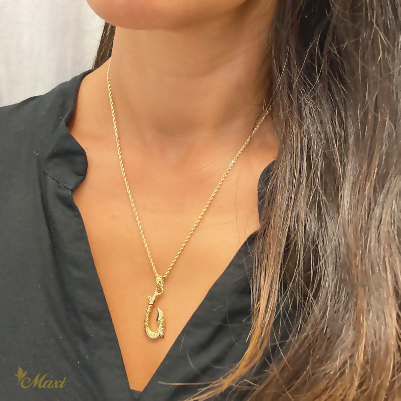 [14K Gold] Fish Hook Pendant Small (P0925)