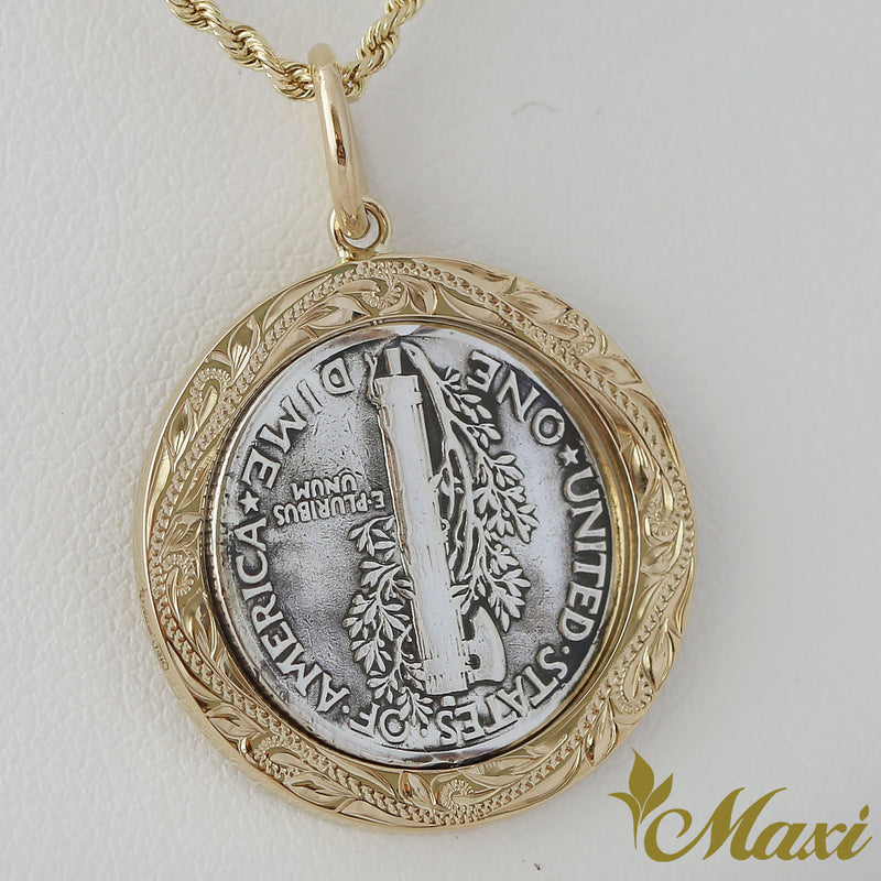 Spinning Mercury Dime Pendant-Large [14K Gold]