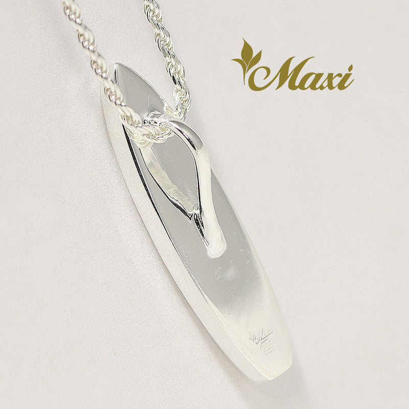 Surfboard Pendant-Black/White Enamel [Silver 925]