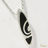 Surfboard Pendant-Black/White Enamel [Silver 925]