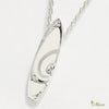 Surfboard Pendant-Black/White Enamel [Silver 925]