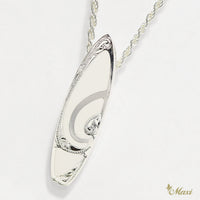 Surfboard Pendant-Black/White Enamel [Silver 925]