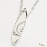 [Silver 925] Surfboard Pendant-Black/White Enamel (P1008)