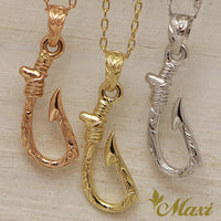 Narrow Fish Hook Pendant Small [14K Gold]