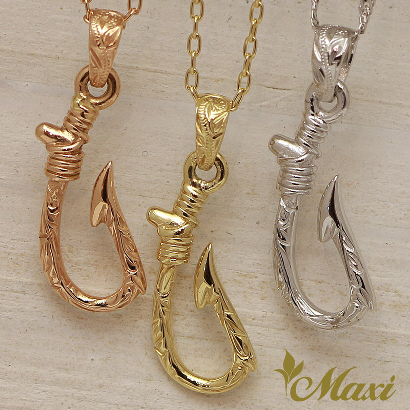 Narrow Fish Hook Pendant Small [14K Gold]