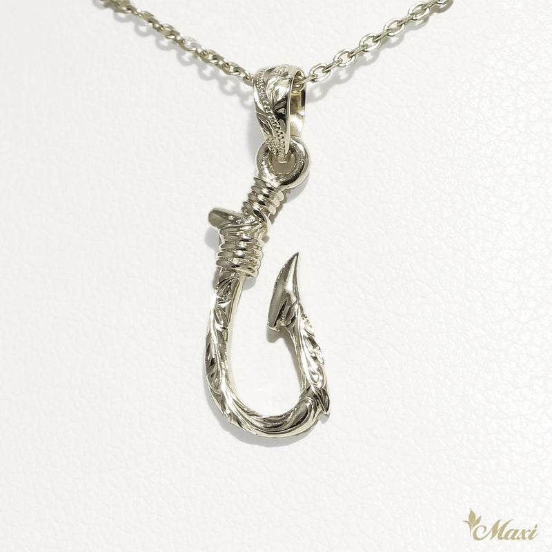 [14K Gold] Narrow Fish Hook Pendant Small*Made-to-order* (P1090)