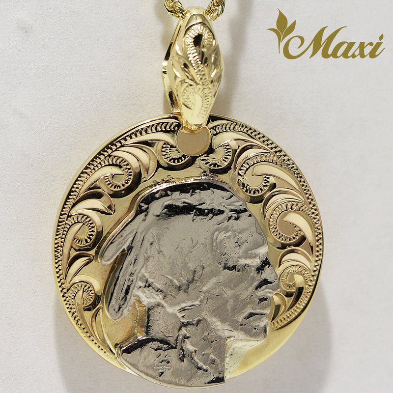 [14K Gold] Buffalo Nickel Coin Pendant (P1121) [Made to Order]