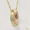 10mm Double Tube/Barrel Pendant with 1.5mm Diamond [14K Gold]