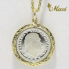 [14K Gold] King Kalakaua Replica Coin Pendant (P1274 22mm)