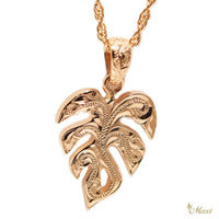 [14K Gold] Hawaiian Monstera Leaf Pendant (P1255) *Made to Order*