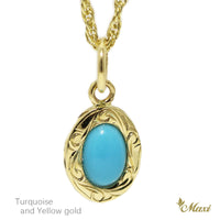 [14K Gold] Turquoise Pendant-Small 11mm x 9mm*Made-to-order*(P1260)