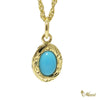 [14K Gold] Turquoise Pendant-Extra Small 9.5mm x 7mm*Made-to-order*(P1261)