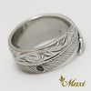 Feather Ring with Onyx [Black Chrome Silver 925]