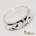 Black Enamel Ring Large 6mm [Silver 925]