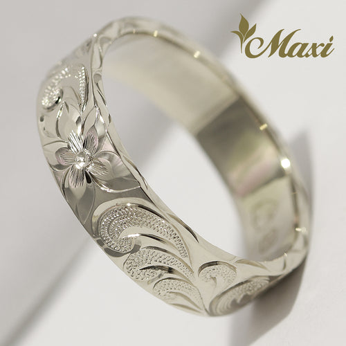 [14K Gold] Hawaiian Scroll 6mm Ring -Flat *Made to Order* (R0540)TRDSP