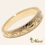 [14K Gold] 2mm Diamonds 3mm Ring [Made to Order] (R0659)　14金　ゴールドリング　ダイヤモンド