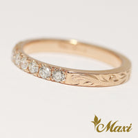 [14K/18K Gold] Half Eternity Ring-2mm Diamond x 10pcs *Made to Order* (R0683)