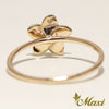 [14K/18K Gold] Hawaiian Plumeria Flower Matte Ring-Large(R0807)