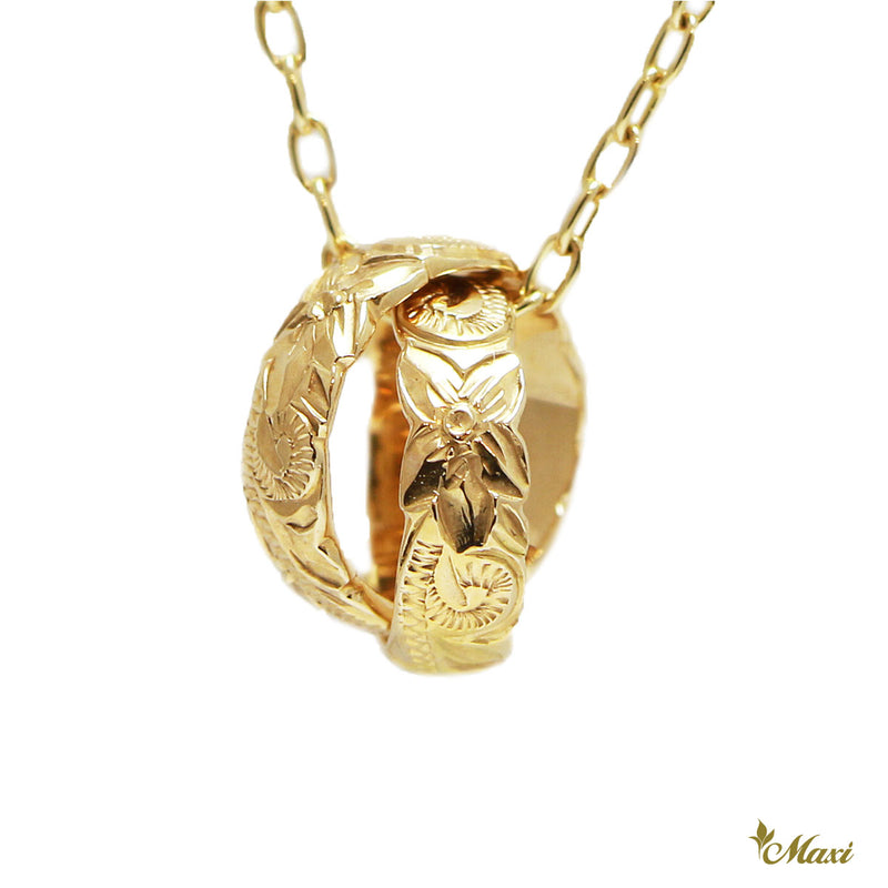 [14K Gold] 8mm Double Tube Pendant Small (P0809)　14金　ペンダント　カスタムオーダー　オーダーメイド