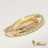 [14K/18K Gold]  Double Ring with Diamond [Made to Order] (R0837)