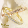 [14K/18K Gold]  Double Ring with Diamond [Made to Order] (R0837)
