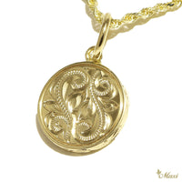 Round Pendant Yellow Gold Handmade Hawaiian Heritage Jewelry