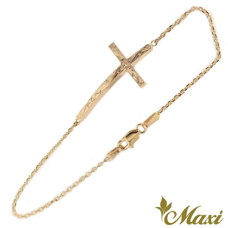 [14K Gold] Cross Bracelet Small *Made-to-order*(TRD-B0158)