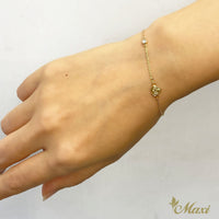 [14K Gold] Heart Charm Bracelet/Anklet with Diamond(B0178)