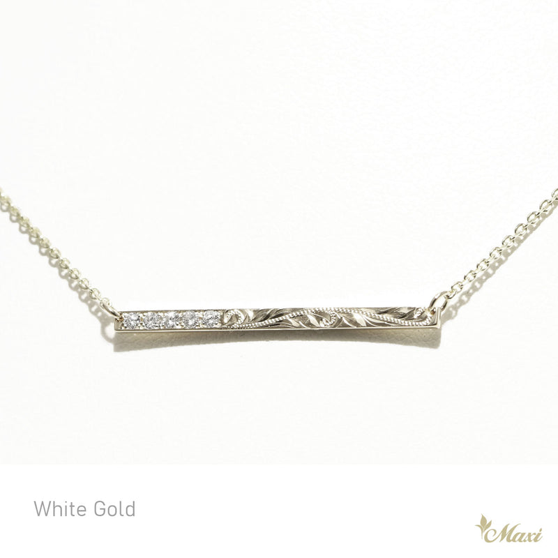 [14K Gold] Diamond Flat Bar Necklace *Made-to-order*Newest