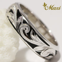 [14K/18K Gold] Black Enamel 6mm Ring (R0439)