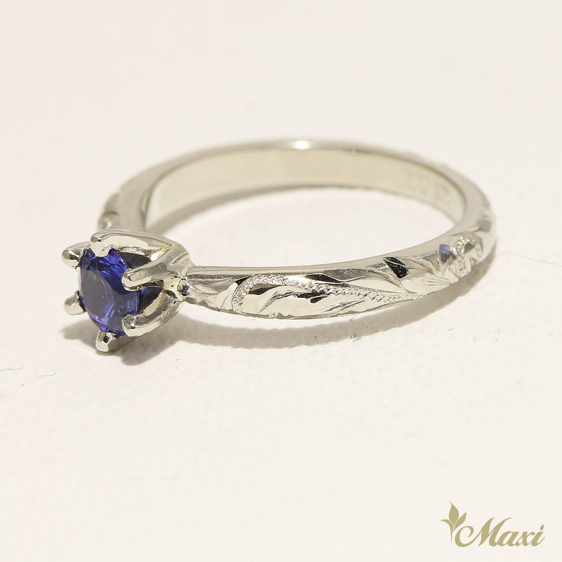 [14K/18K Gold] 0.25 Carat Blue Sapphire Ring-Barrel 2mm *Made to Order* Fashion/Engagement/Custom