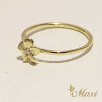 [14K Gold] Hawaiian Plumeria Flower Matte Ring-Small [Made to Order] (R0904)