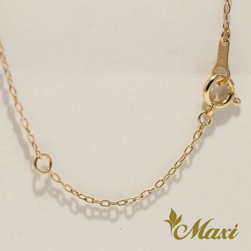 [14K Gold] 6.3mm Round Necklace and 0.1ct Diamond*Made-to-order*(N0332-6.3mm)　14金　ネックレス　ペンダント　オーダーメイド