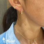 [14K Gold] Hoop Hinged Pierced Earring- Small 15mm-*Made to Order*(TRD Hinged-S)