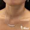 [14K Gold] 32mm x 4mm Horizontal Bar Necklace-Rope Chain-Diamond*Made to order*(TRDSP)　14金　ネックレス　ペンダント　オーダーメイド