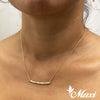 [14K Gold]32mm x 3mm Horizontal Bar Necklace-Diamond *Made-to-order* (TRDSP)(Best Seller)