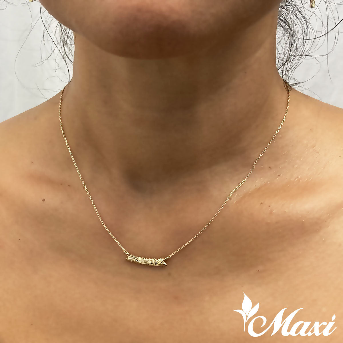 20mm x 4mm Horizontal Bar Diamond Necklace