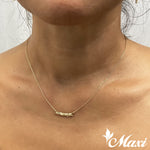 [14K Gold] 20mm x 4mm Horizontal Bar Necklace-Diamond *Made to order*(TRDSP)　14金　ネックレス　バーネックレス