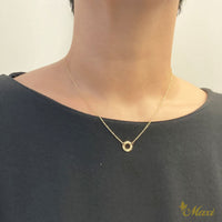 [14K Gold] Hoop Charm Necklace-Small *Made-to-order*(KN0037)