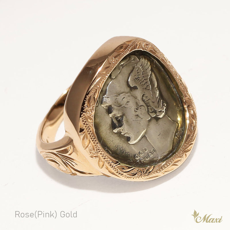 Vintage Mercury Dime Coin Wrap Ring [14K/18K Gold]